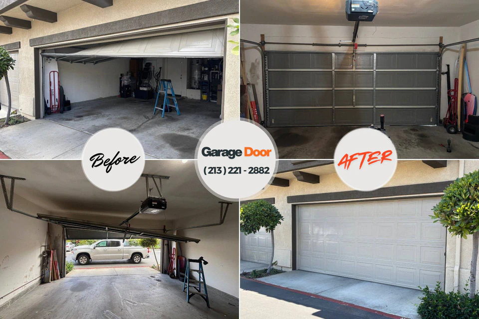 Before and after: garage door repair Duryea, PA